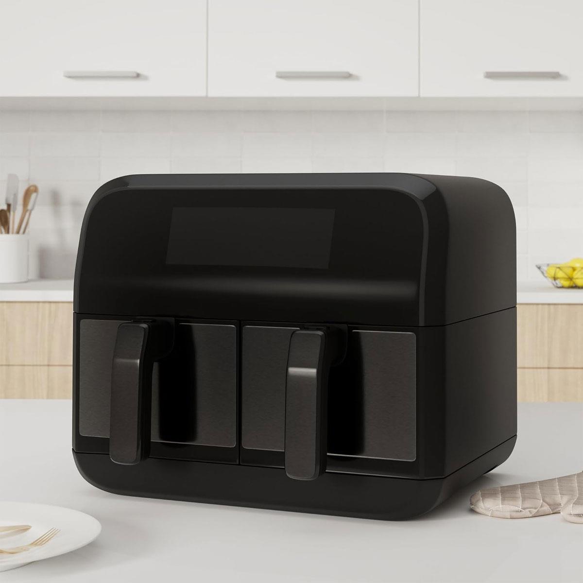 SIA Dual Zone Air Fryer 8L Black with Double 4L Baskets 1700W Digital Touch Control 8 Cooking Programs - Image 2