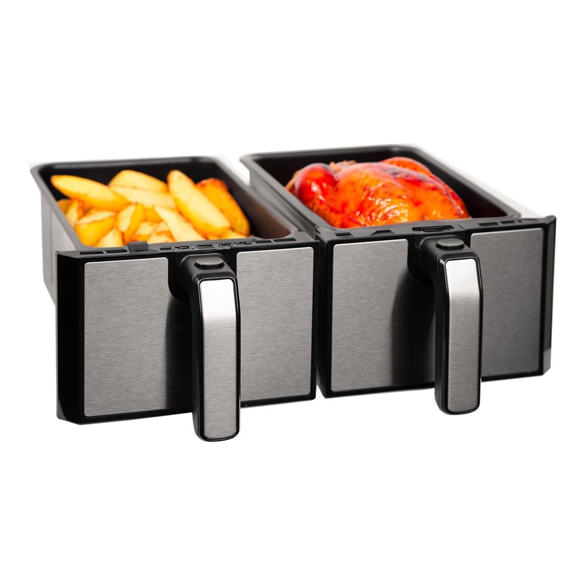 SIA Dual Zone Air Fryer 8L Black with Double 4L Baskets 1700W Digital Touch Control 8 Cooking Programs - Image 5