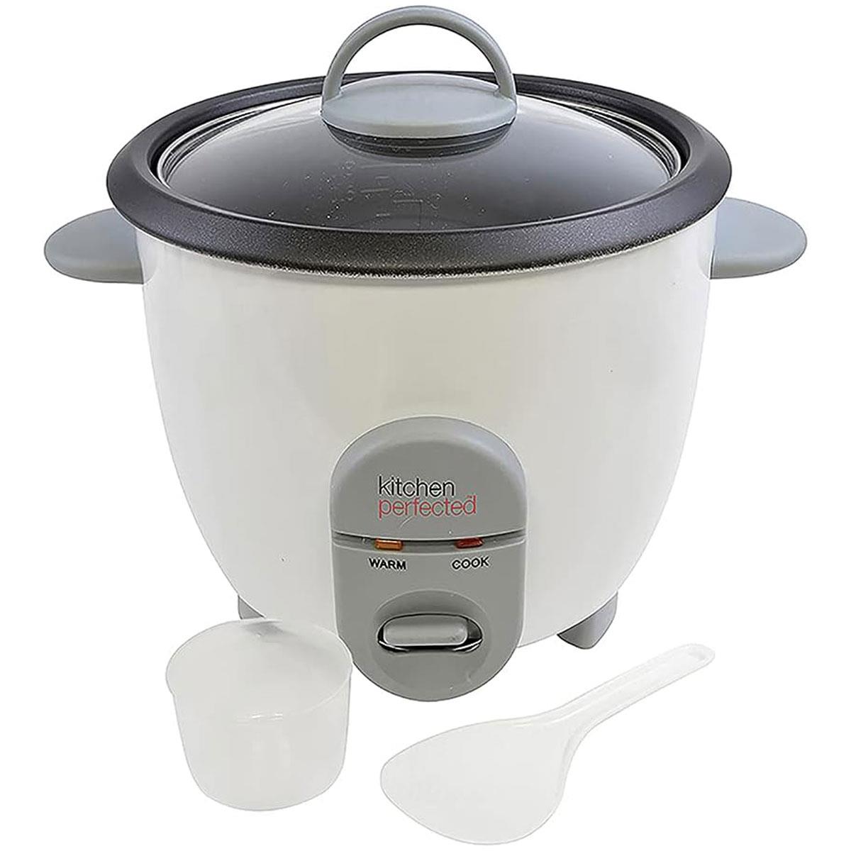 Lloytron Kitchen Perfected Rice Cooker 0.8L 350W Automatic Non Stick Bowl Glass Lid White
