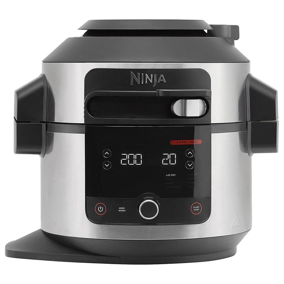 Ninja Foodi 11-in-1 SmartLid Multi Cooker 6L Pressure Cooker Air Fryer Stainless Steel Black