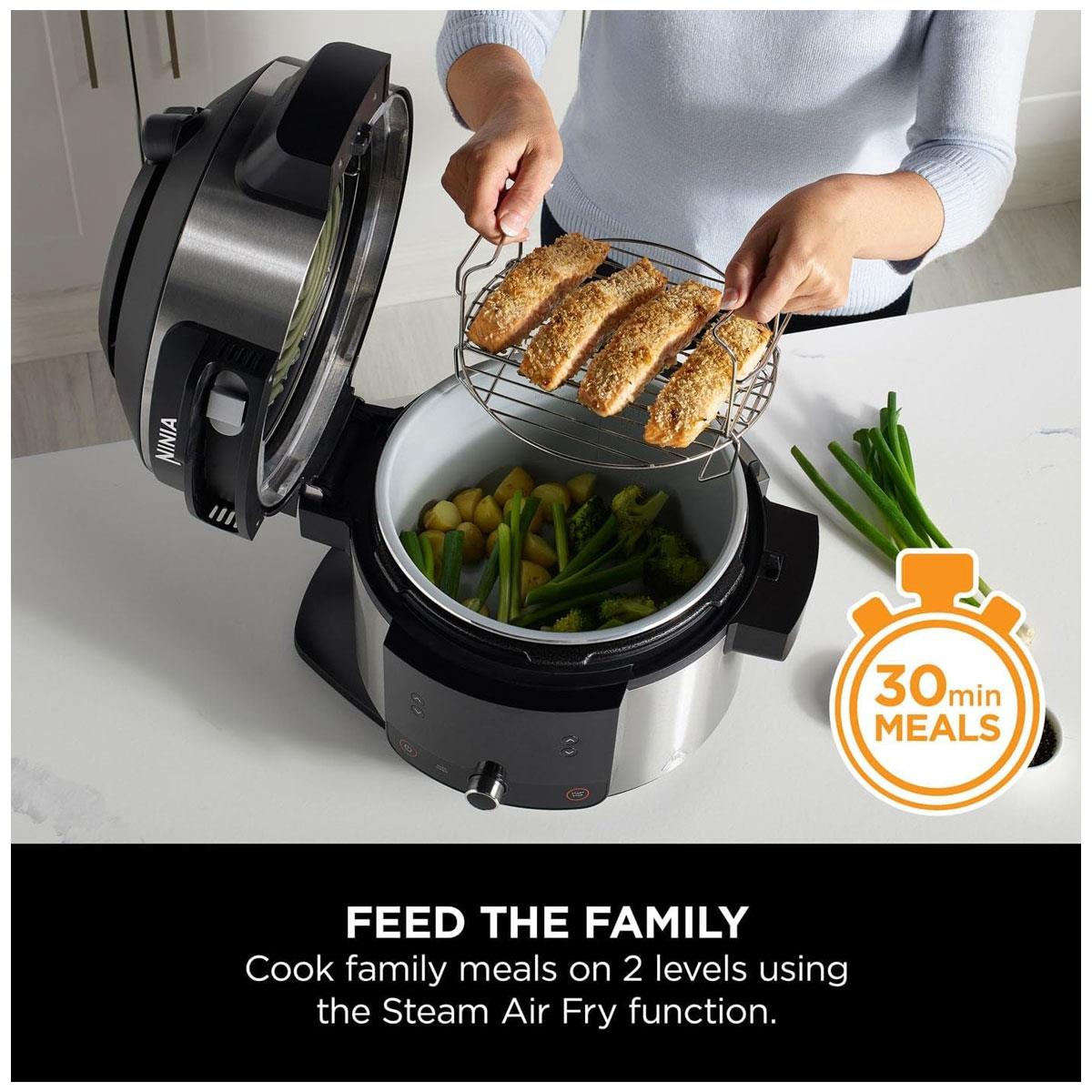 Ninja Foodi 11-in-1 SmartLid Multi Cooker 6L Pressure Cooker Air Fryer Stainless Steel Black - Image 4