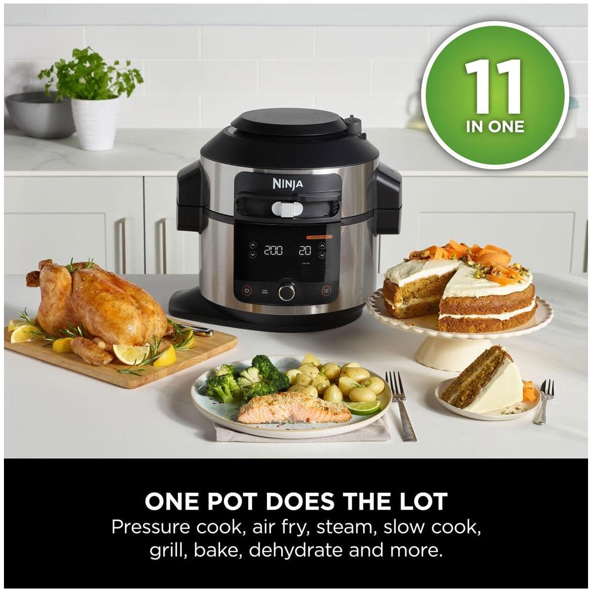 Ninja Foodi 11-in-1 SmartLid Multi Cooker 6L Pressure Cooker Air Fryer Stainless Steel Black - Image 5