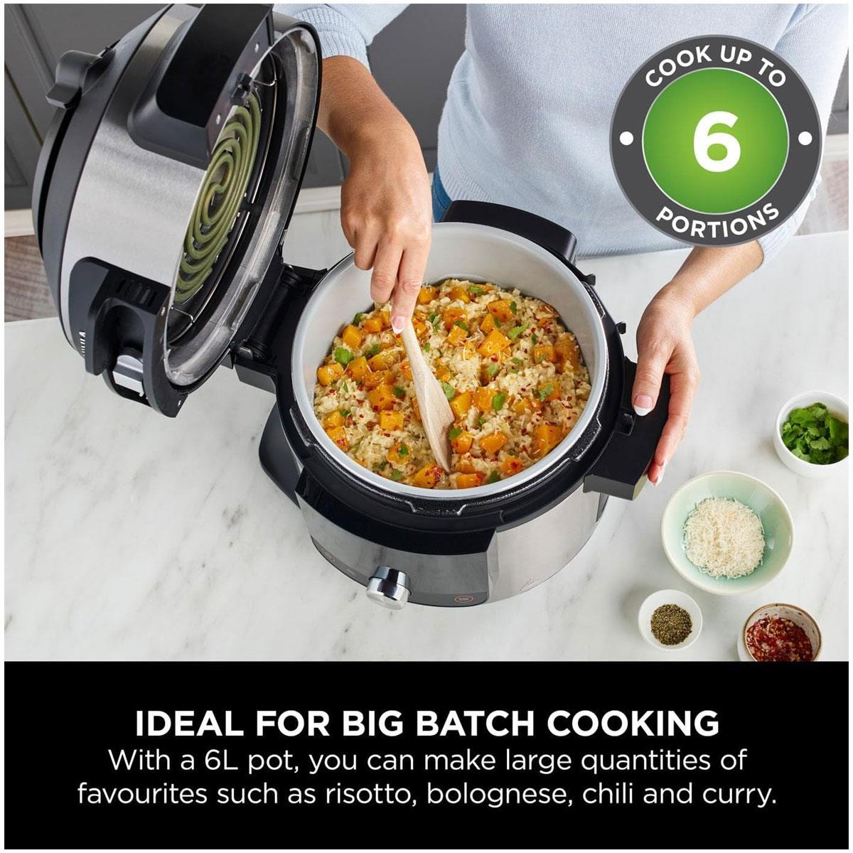 Ninja Foodi 11-in-1 SmartLid Multi Cooker 6L Pressure Cooker Air Fryer Stainless Steel Black - Image 8