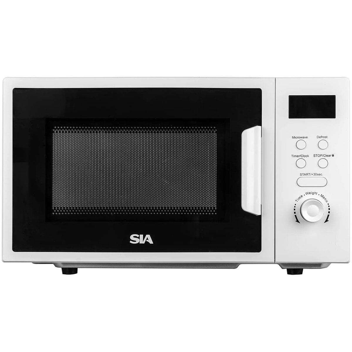 SIA 20L Microwave Oven White 700W Digital Display 8 Auto Functions 5 Power Levels 245mm Turntable