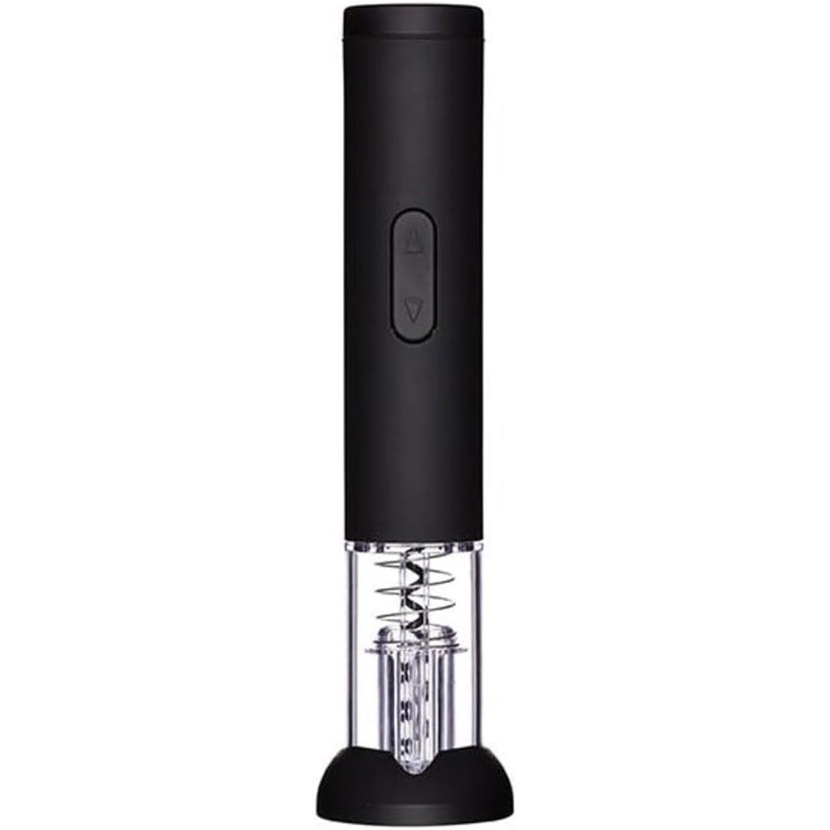 BarCraft Electric Wine Bottle Opener with Foil Cutter Black Automatic Corkscrew with LED Viewing Window