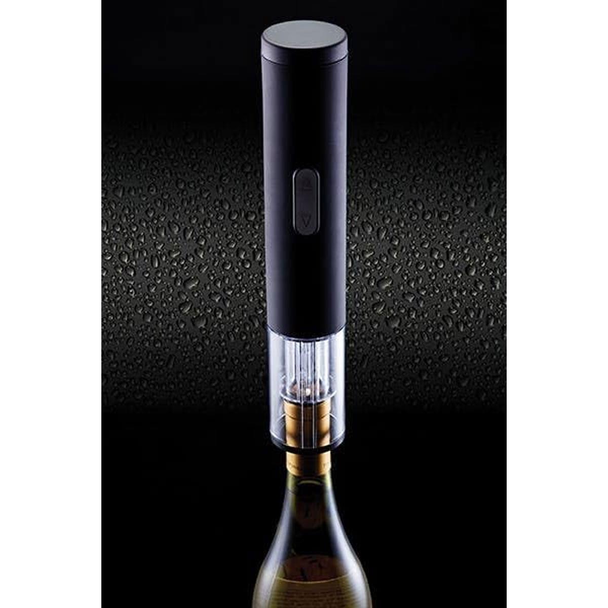 BarCraft Electric Wine Bottle Opener with Foil Cutter Black Automatic Corkscrew with LED Viewing Window - Image 3