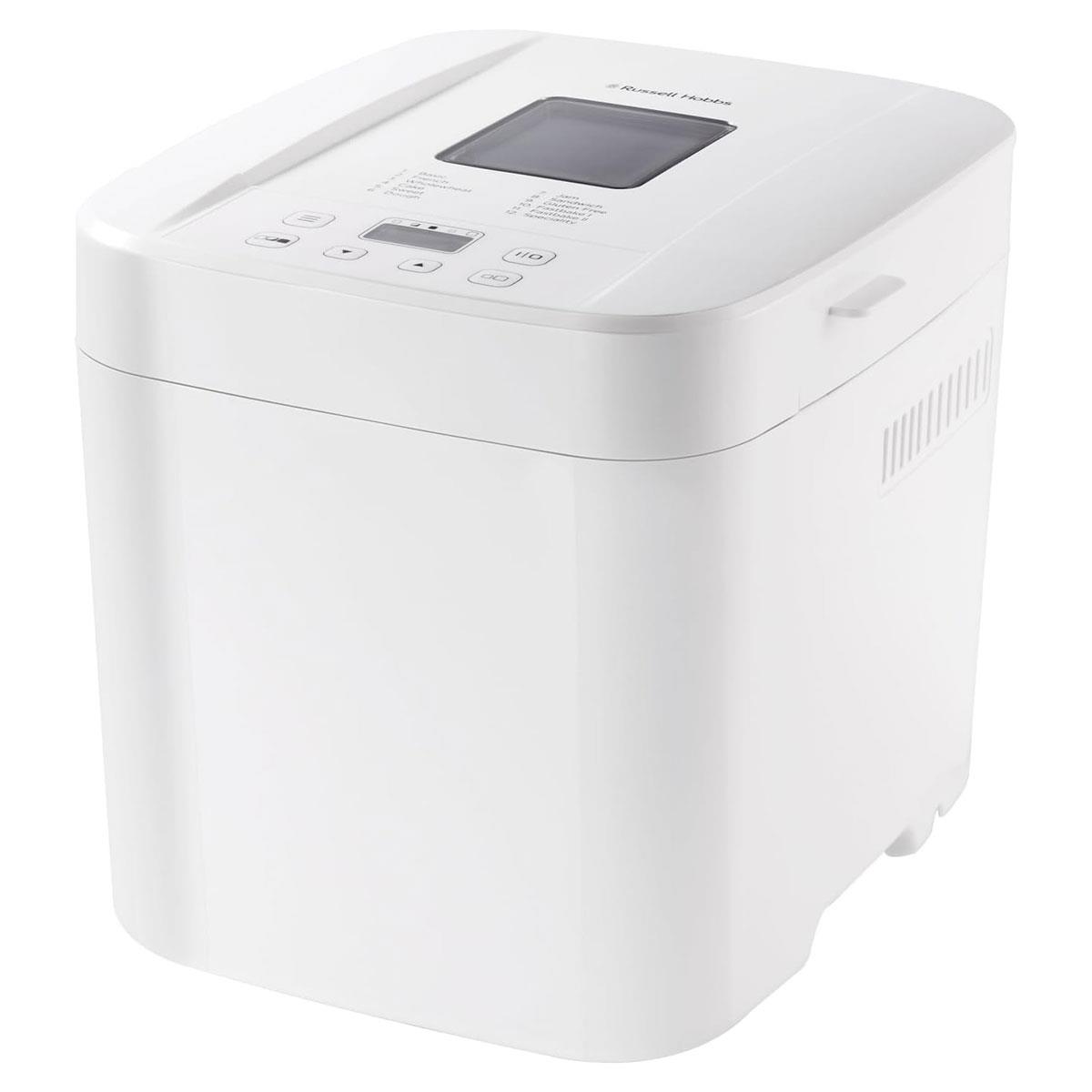 Russell Hobbs Electric Bread Maker 550W with 12 Programs Gluten Free 750g & 1kg Loaf Sizes 3 Crust Settings Viewing Window