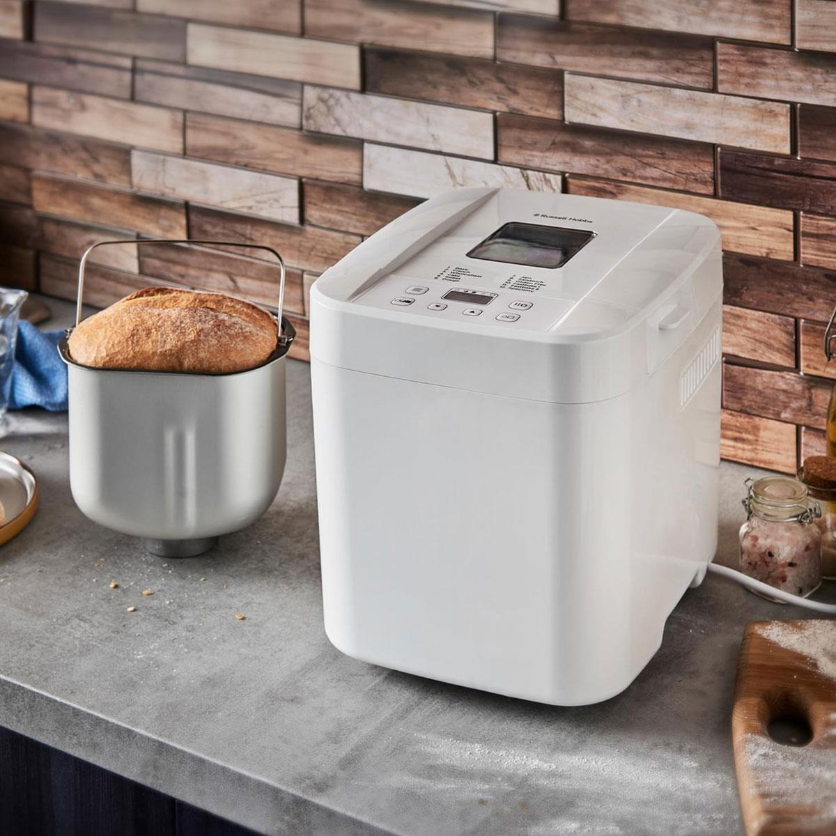 Russell Hobbs Electric Bread Maker 550W with 12 Programs Gluten Free 750g & 1kg Loaf Sizes 3 Crust Settings Viewing Window - Image 2