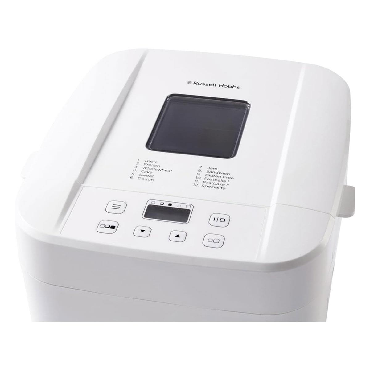 Russell Hobbs Electric Bread Maker 550W with 12 Programs Gluten Free 750g & 1kg Loaf Sizes 3 Crust Settings Viewing Window - Image 4