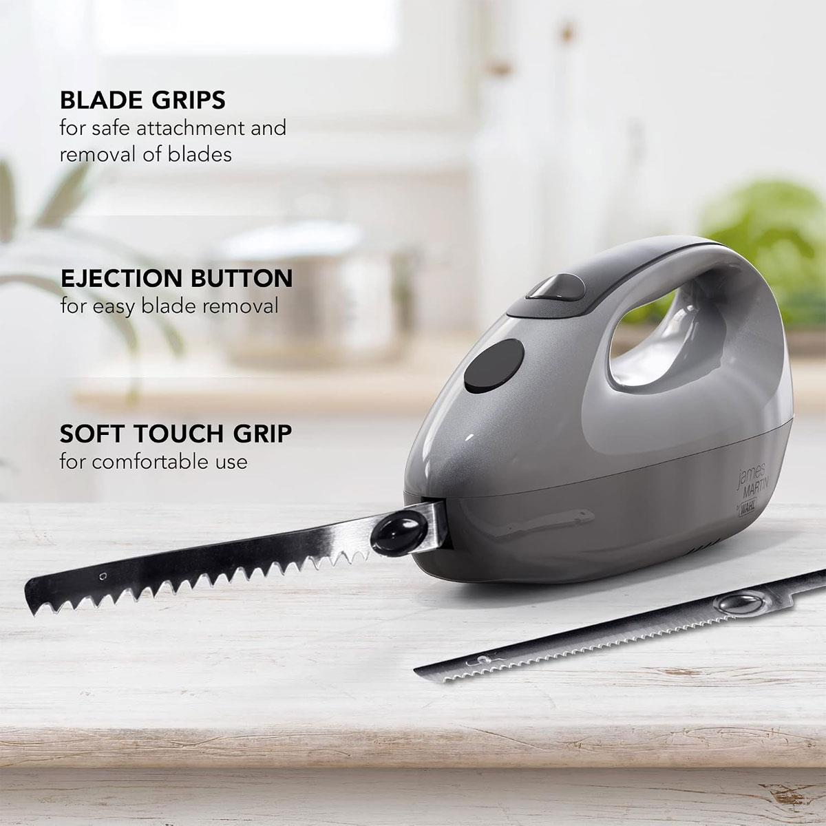Wahl James Martin Electric Carving Knife 150W with 2 Stainless Steel Blades Soft Grip Handle Black - Image 3