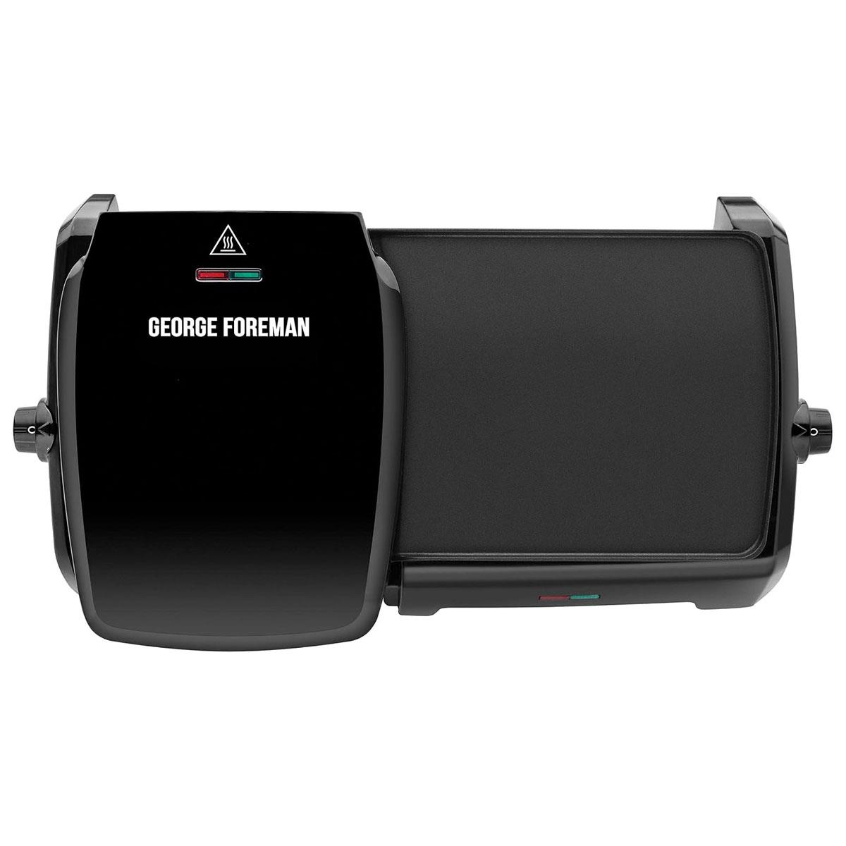 George Foreman Large Electric Grill & Griddle 1800W Non Stick Black with Dual Temperature Control