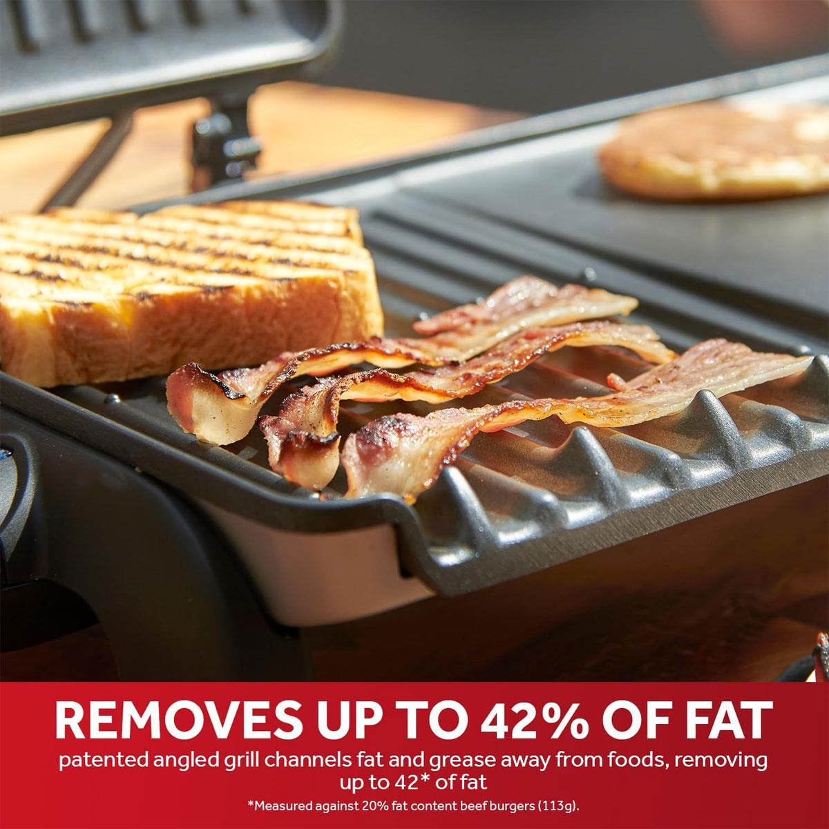 George Foreman Large Electric Grill & Griddle 1800W Non Stick Black with Dual Temperature Control - Image 2