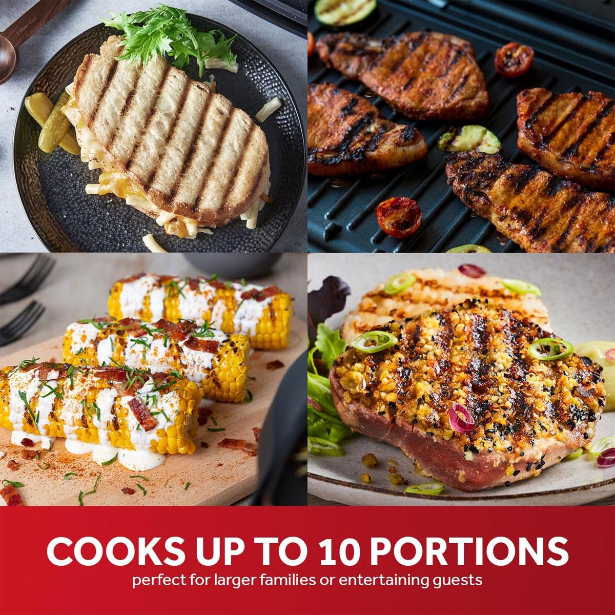 George Foreman Large Electric Grill & Griddle 1800W Non Stick Black with Dual Temperature Control - Image 5