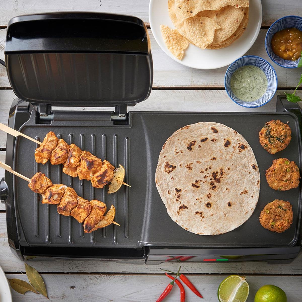 George Foreman Large Electric Grill & Griddle 1800W Non Stick Black with Dual Temperature Control - Image 6