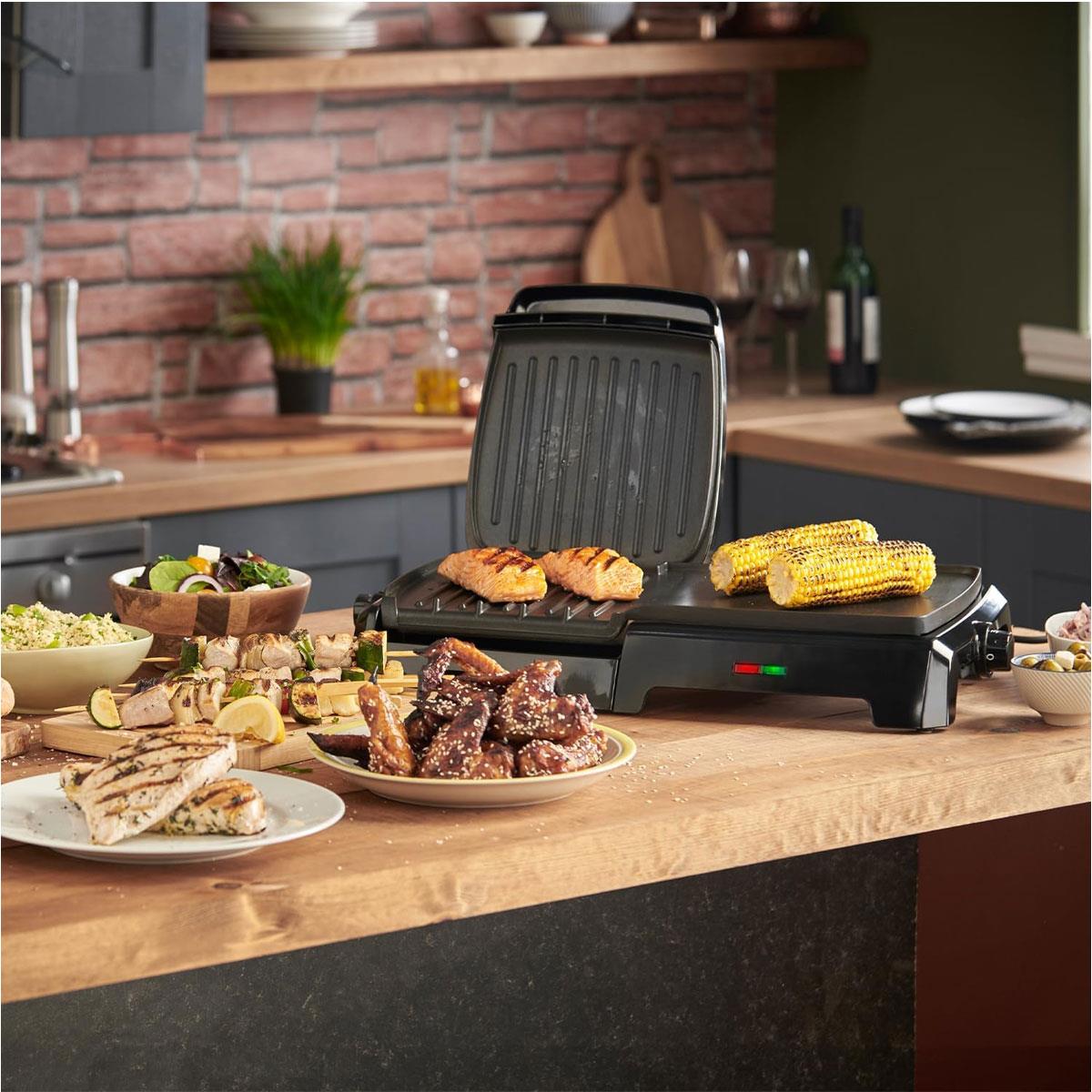 George Foreman Large Electric Grill & Griddle 1800W Non Stick Black with Dual Temperature Control - Image 9