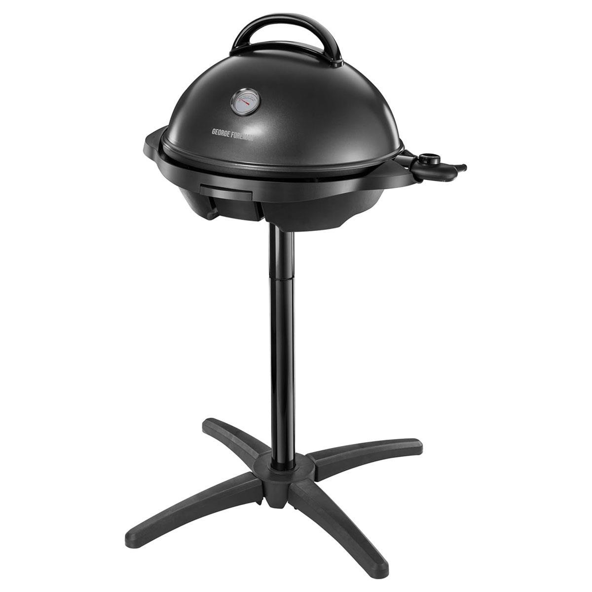 George Foreman Indoor Outdoor Electric BBQ Grill 2400W Black with 1500cm² Cooking Surface Variable Temperature Control