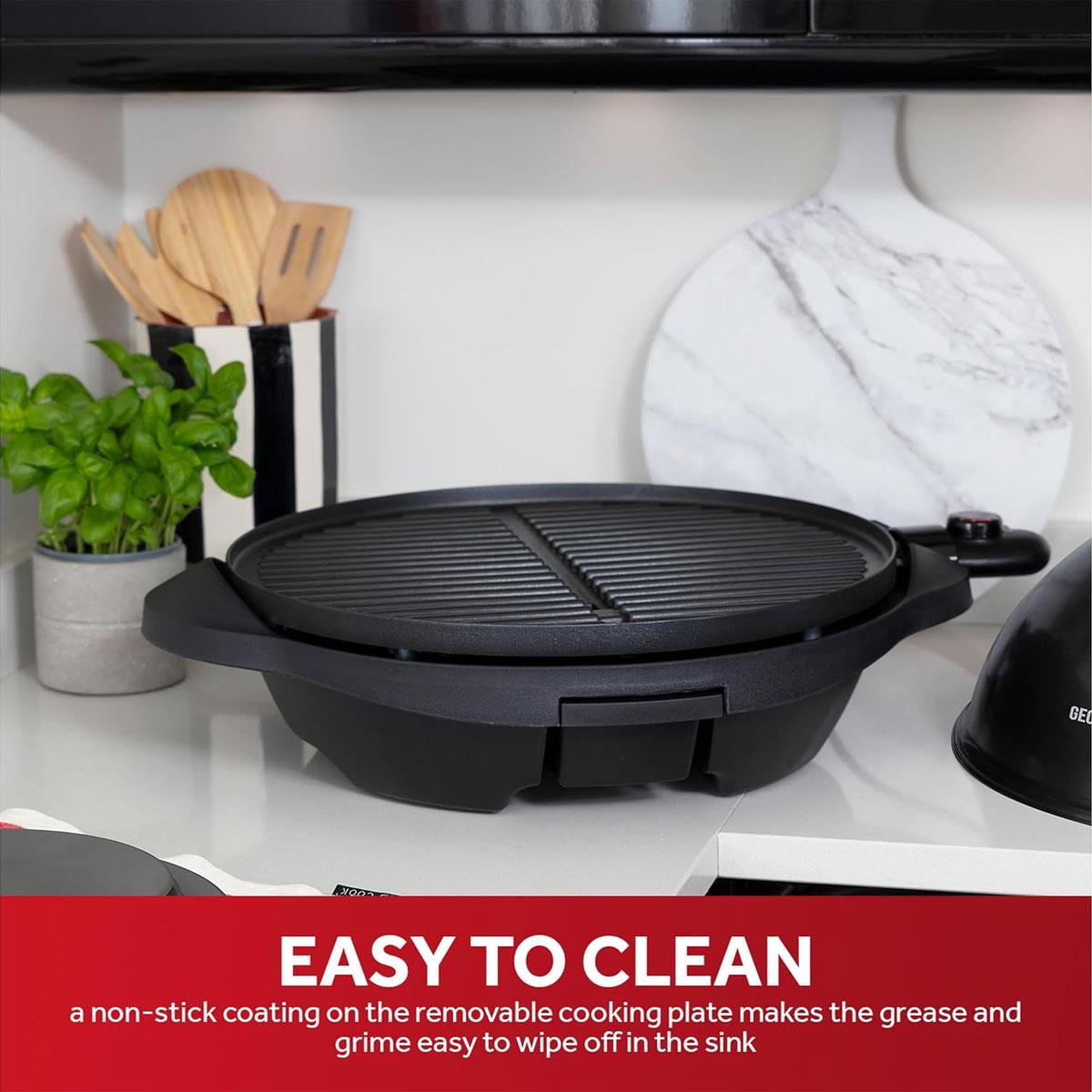 George Foreman Indoor Outdoor Electric BBQ Grill 2400W Black with 1500cm² Cooking Surface Variable Temperature Control - Image 5