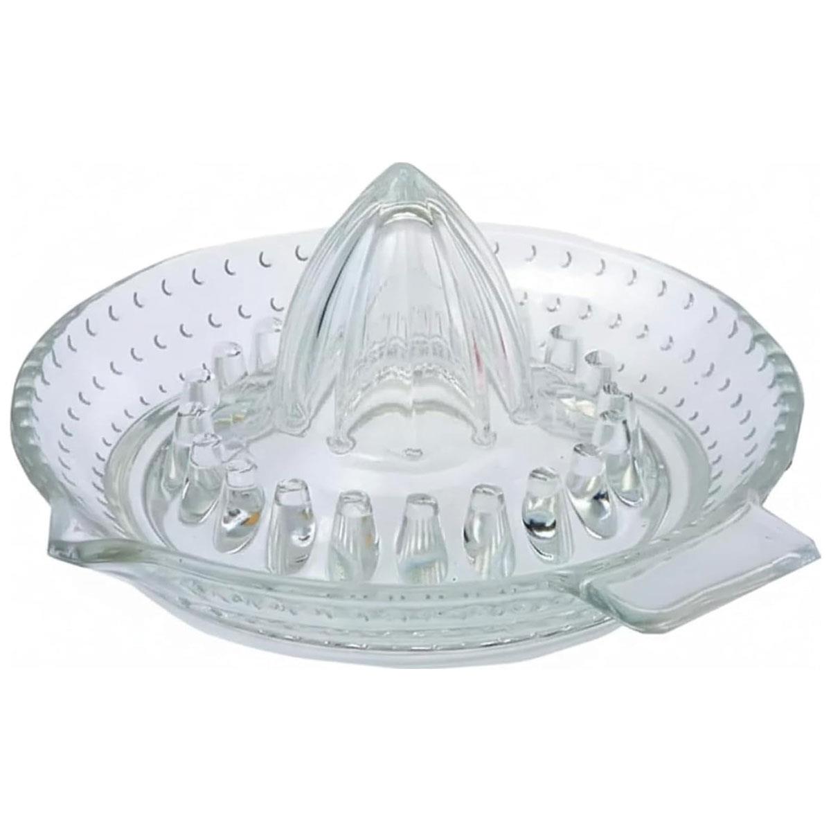 KitchenCraft Dexam Traditional Glass Citrus Juicer Manual Lemon & Orange Squeezer 14.5cm Clear Dishwasher Safe Recycled Glass