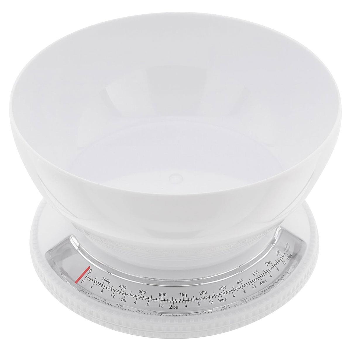 Judge Kitchen Traditional Compact Bowl Scale 2.2kg White Plastic Analog Food Weighing Scale Dishwasher Safe