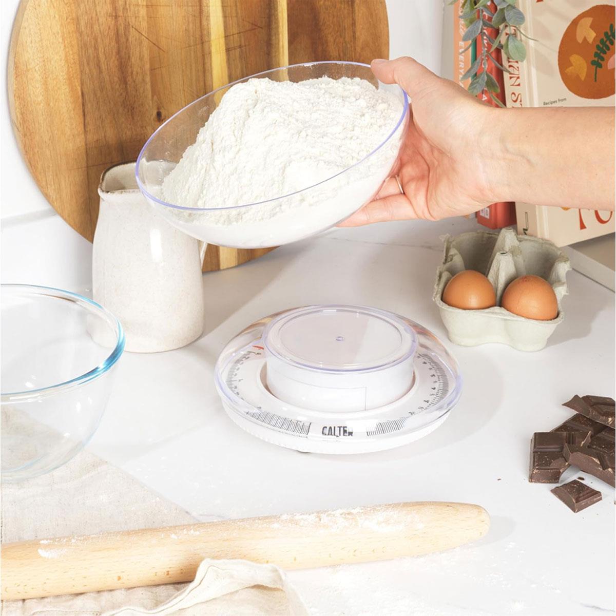 Salter Mechanical Kitchen Scale 3kg Analog Food Scale with 1L Dishwasher Safe Bowl White No Battery Required - Image 4