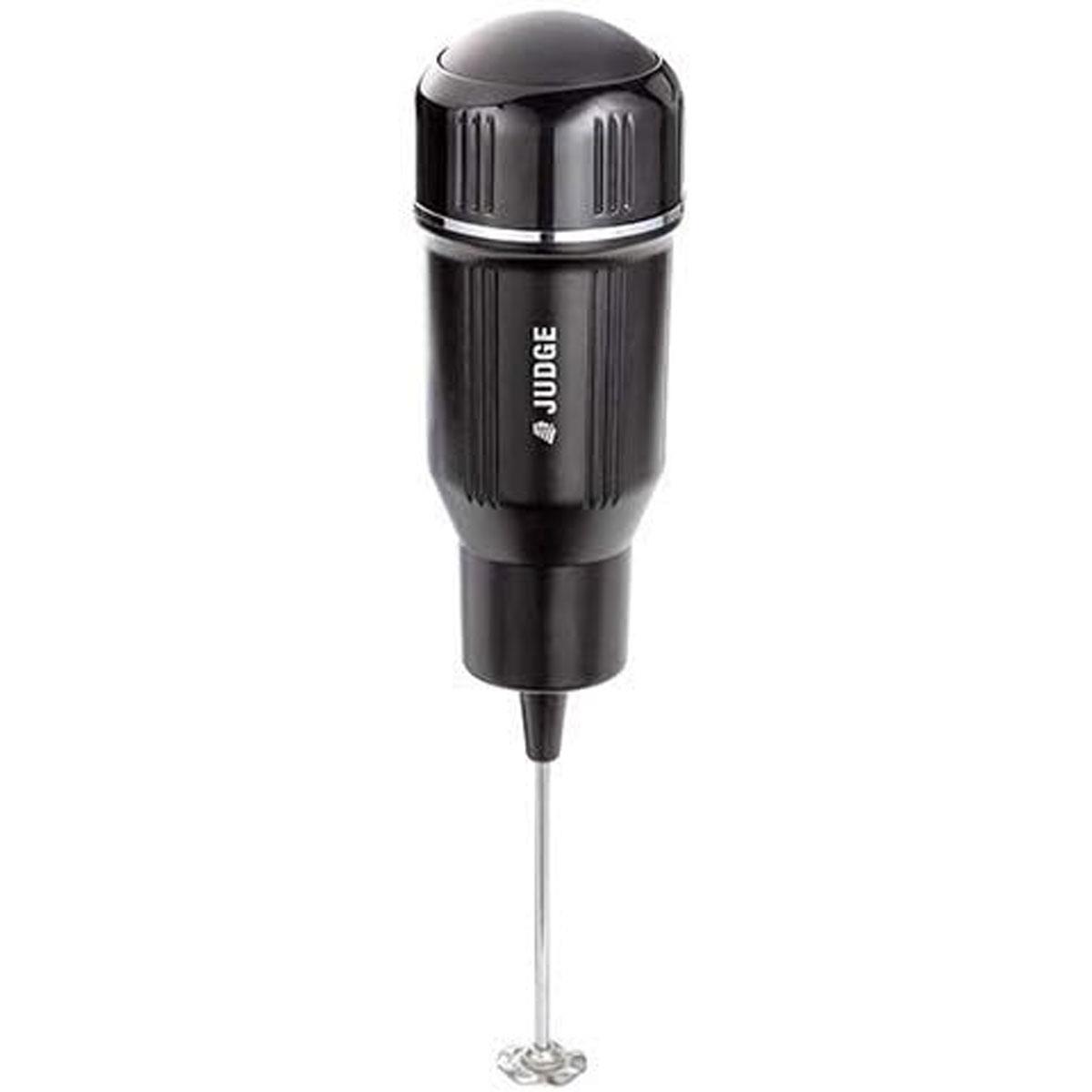Judge Cordless Milk Frother Stainless Steel Electric Handheld Frother with Drip Stand Black Battery Powered - Image 3