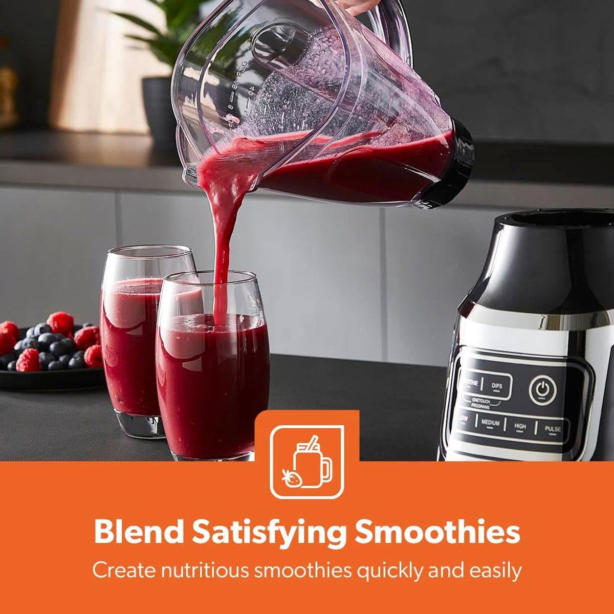 Geepas Professional Countertop Blender 900W 1.5L BPA-Free Jug with Stainless Steel Blades 3 Speeds Pulse & 2 Programs Black - Image 7