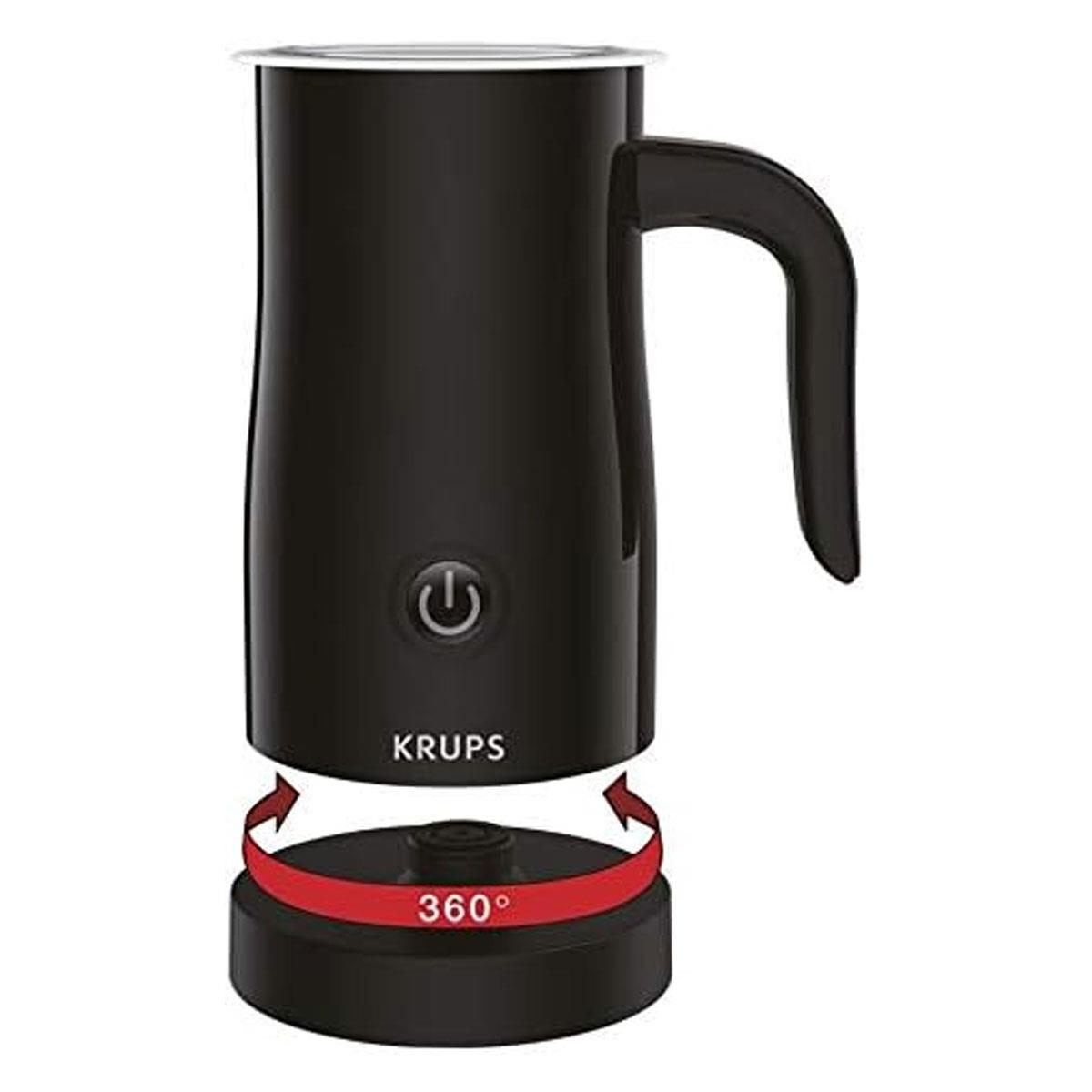 KRUPS Electric Milk Frother Black Hot & Cold Milk Foam Maker with Non-Stick Jug One-Touch Control Auto Shut-Off - Image 4