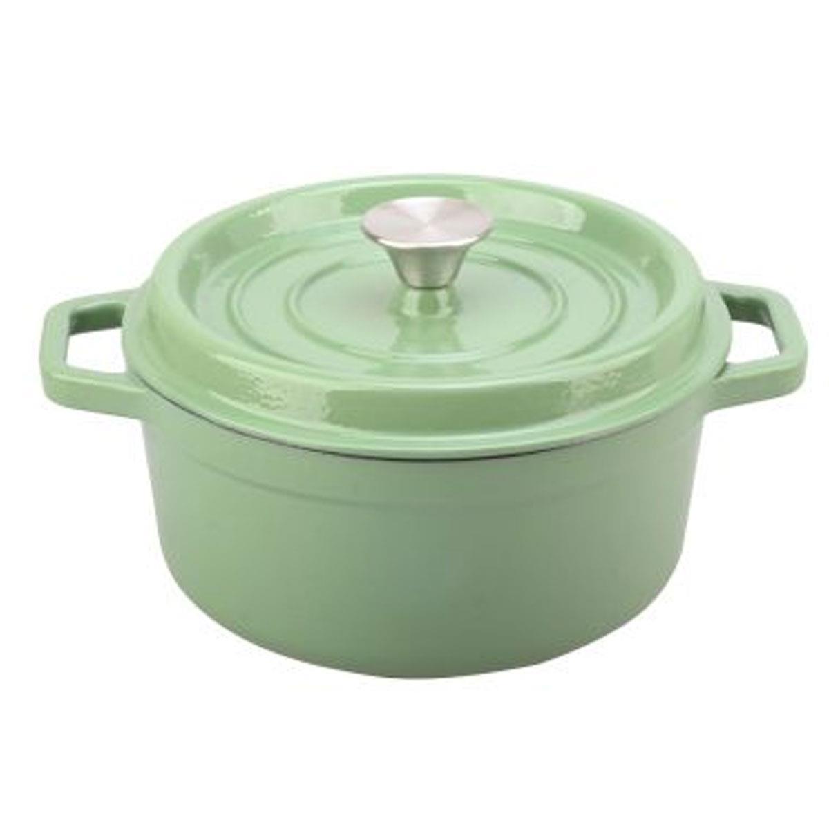 Alden Cast Iron Casserole Dish 22cm 2.6L Enamel Dutch Oven with Self Basting Lid Induction Compatible