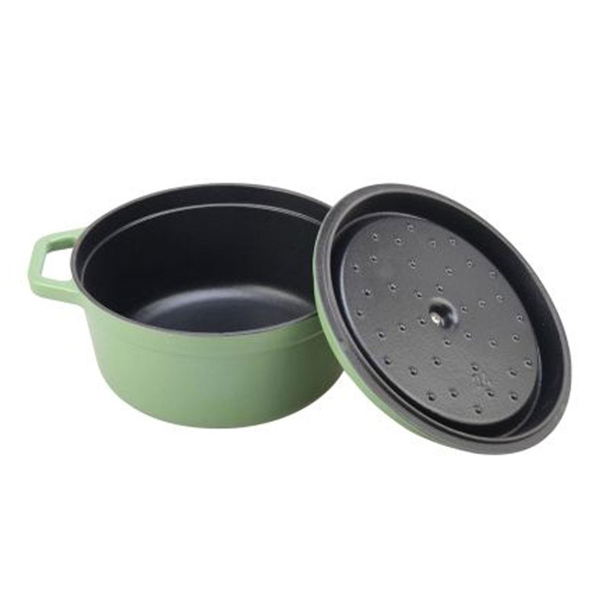 Alden Cast Iron Casserole Dish 22cm 2.6L Enamel Dutch Oven with Self Basting Lid Induction Compatible - Image 2