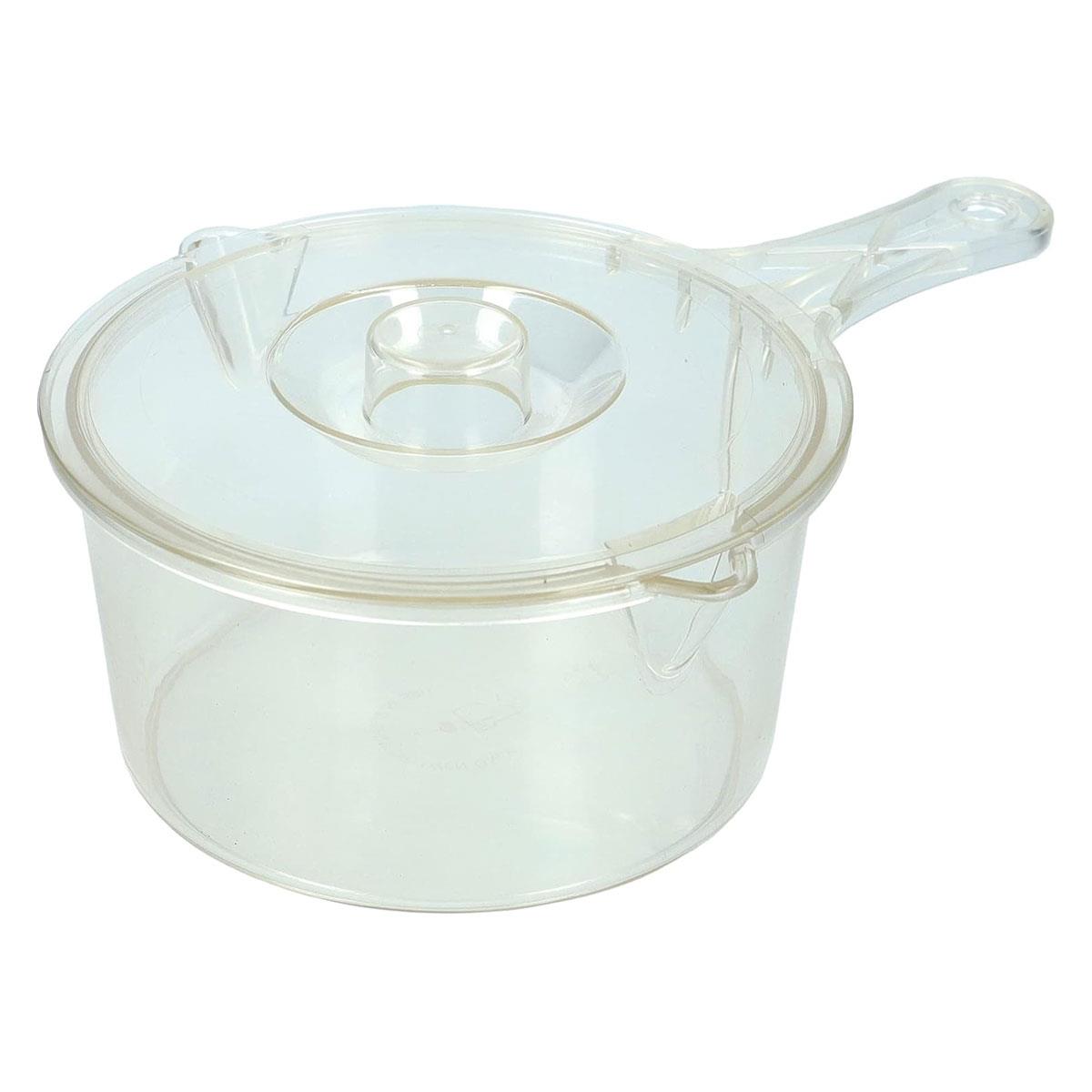 KitchenCraft Microwave Saucepan with Lid 900ml BPA-Free Plastic Non-Stick Transparent Cooking Pan
