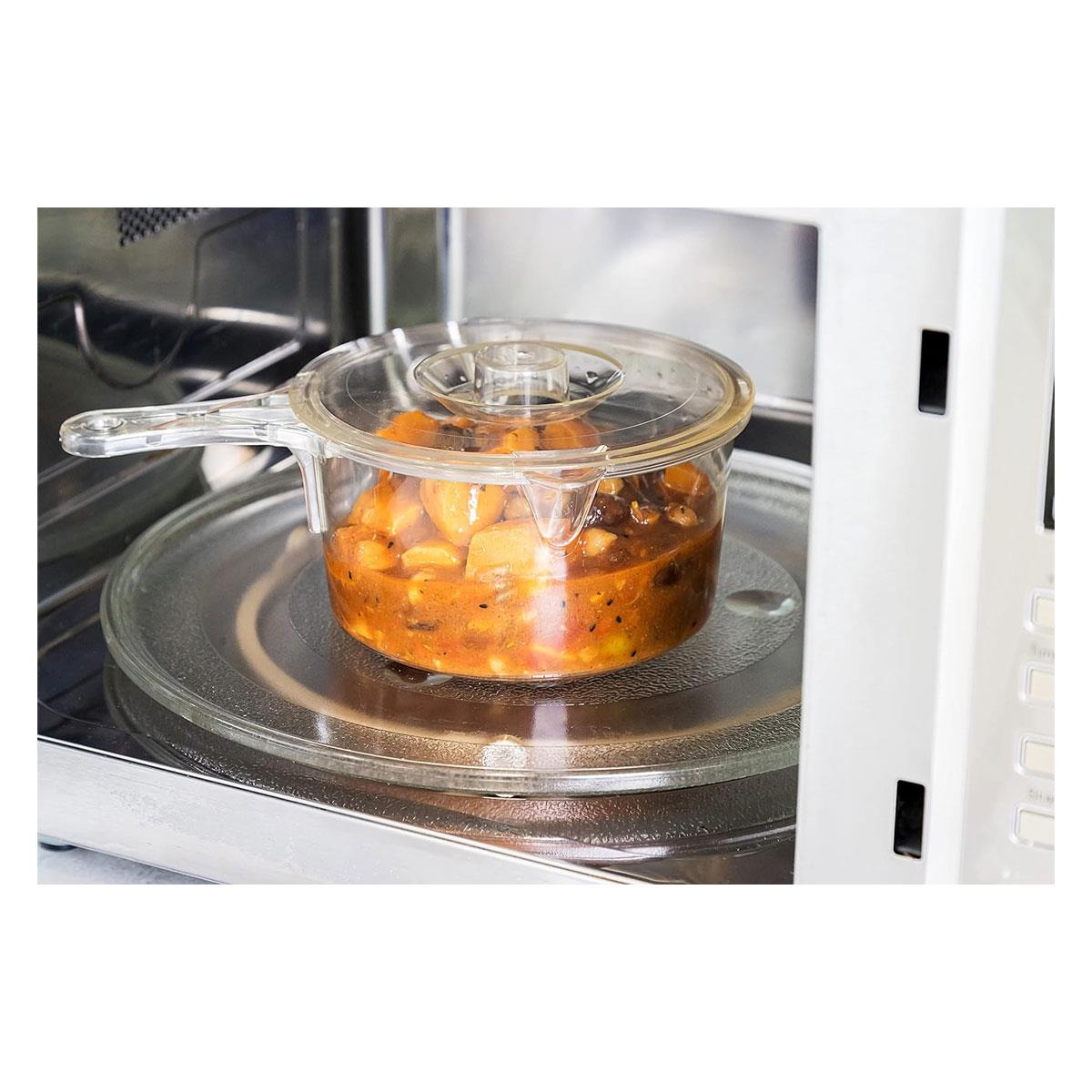 KitchenCraft Microwave Saucepan with Lid 900ml BPA-Free Plastic Non-Stick Transparent Cooking Pan - Image 2
