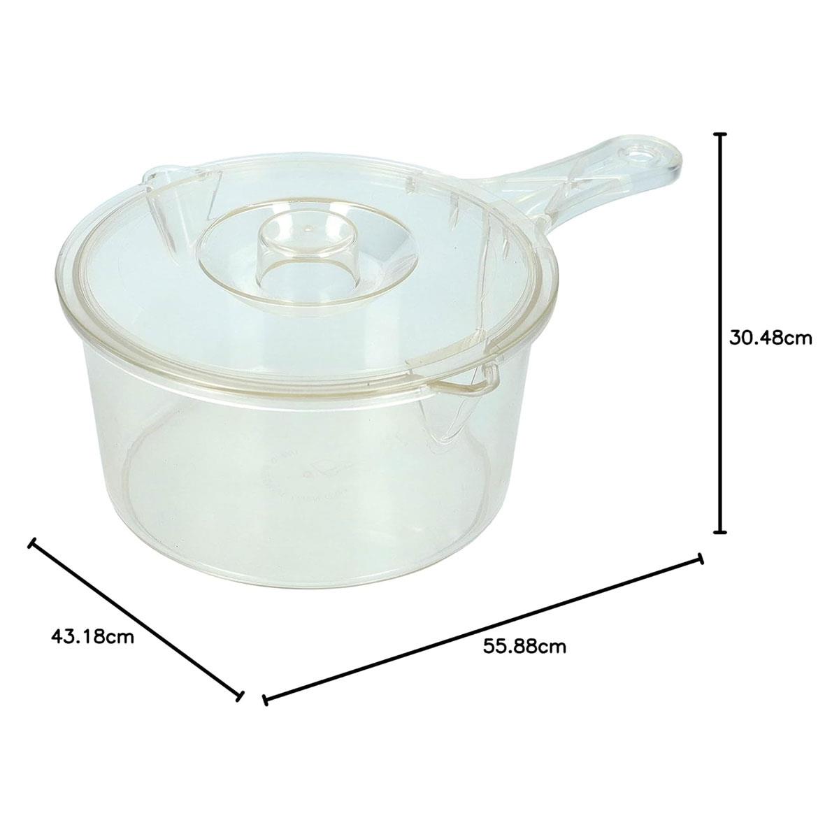 KitchenCraft Microwave Saucepan with Lid 900ml BPA-Free Plastic Non-Stick Transparent Cooking Pan - Image 3