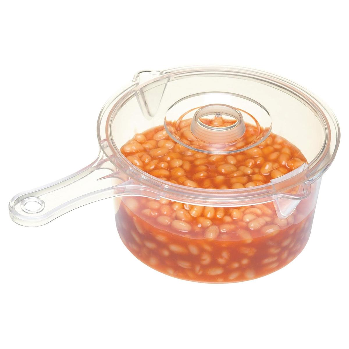 KitchenCraft Microwave Saucepan with Lid 900ml BPA-Free Plastic Non-Stick Transparent Cooking Pan - Image 4