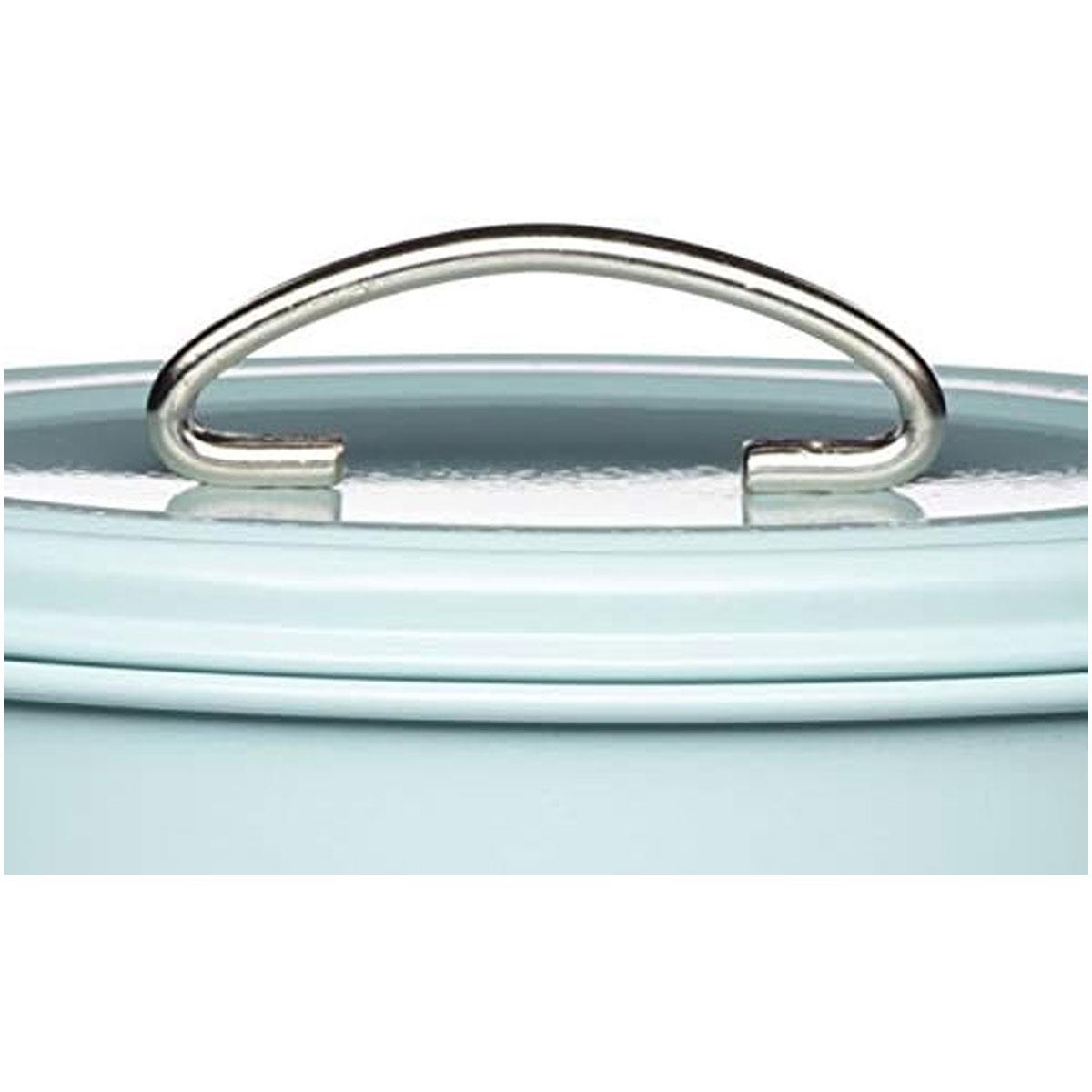 KitchenCraft Living Nostalgia 3-Tier Metal Cake Storage Tin Vintage Blue Airtight Stackable Baking Container Set - Image 3