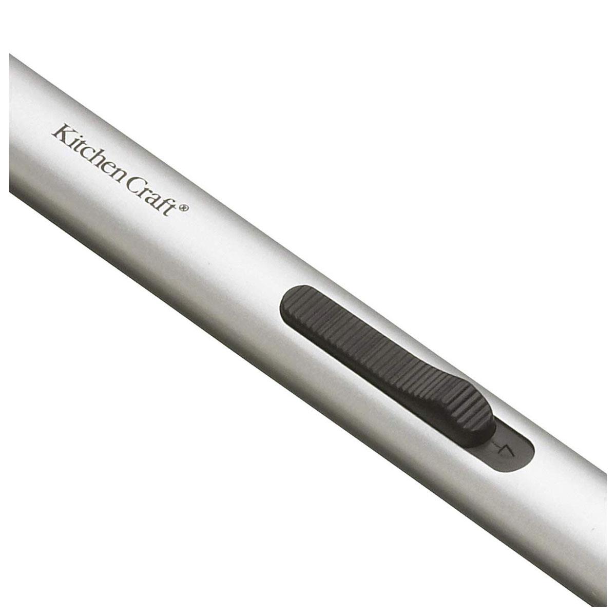 KitchenCraft Refillable Butane Gas Utility Lighter 18 cm Compact Plastic Adjustable Flame Silver 1 Pack - Image 4