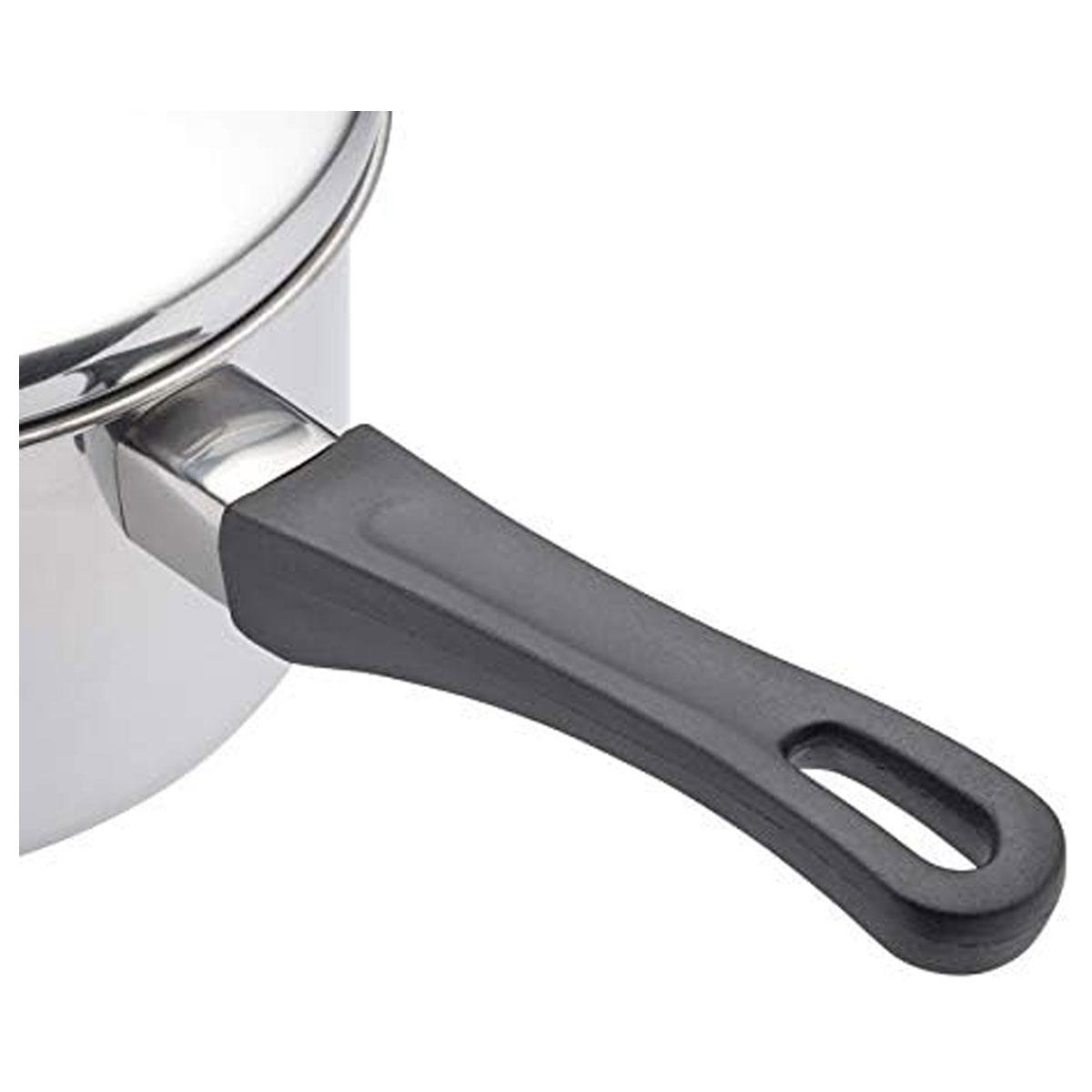 KitchenCraft Stainless Steel Extra Deep Saucepan with Lid 12cm 640ml Induction Hob Compatible Silver - Image 3