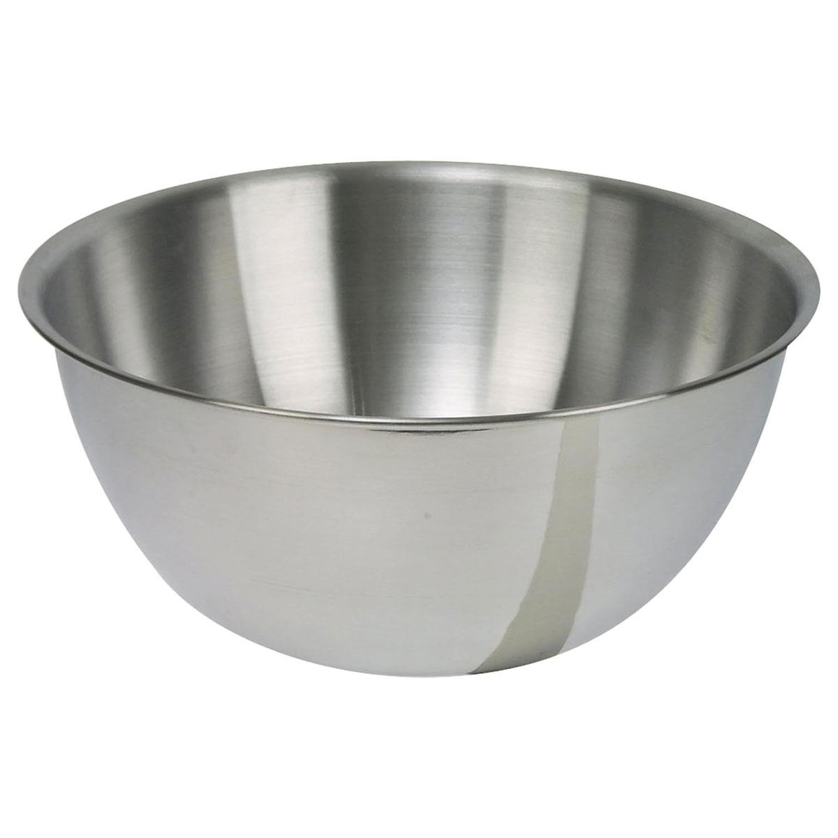 Dexam Stainless Steel Mixing Bowl 10 Litre Polished Metal Kitchen Bowl for Baking Cooking & Food Prep Silver