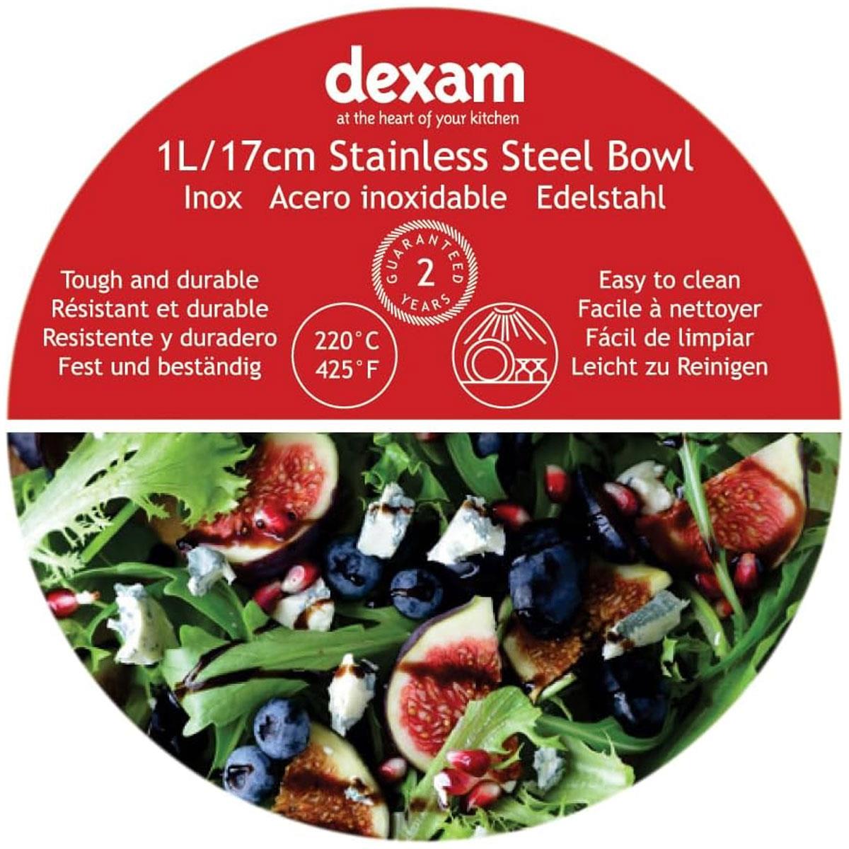 Dexam Stainless Steel Mixing Bowl 1 Litre Round Kitchen Bowl for Baking Cooking & Food Preparation Silver - Image 2