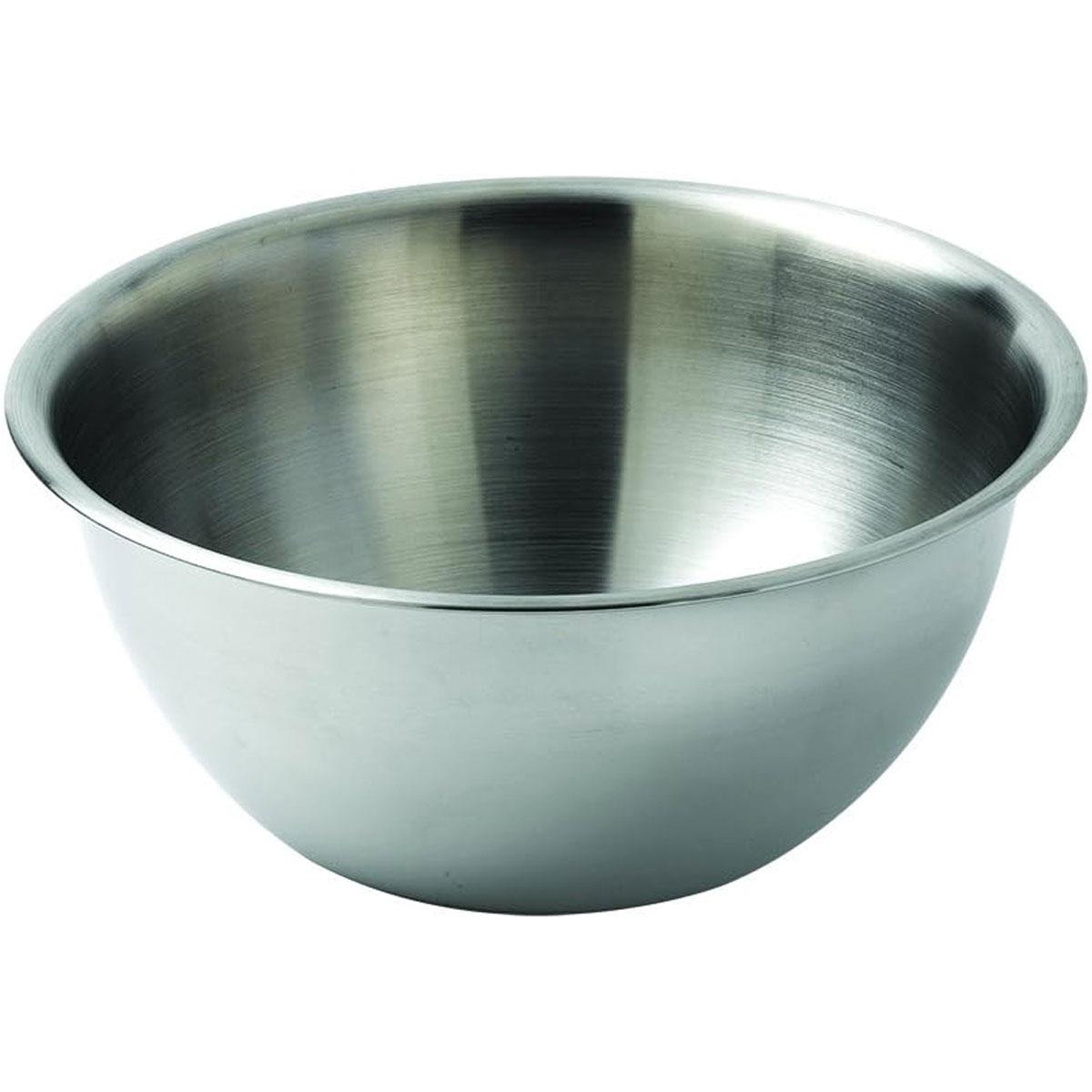Dexam Stainless Steel Mixing Bowl 2 Litre Round Kitchen Bowl for Cake Mixing Baking & Food Preparation Silver