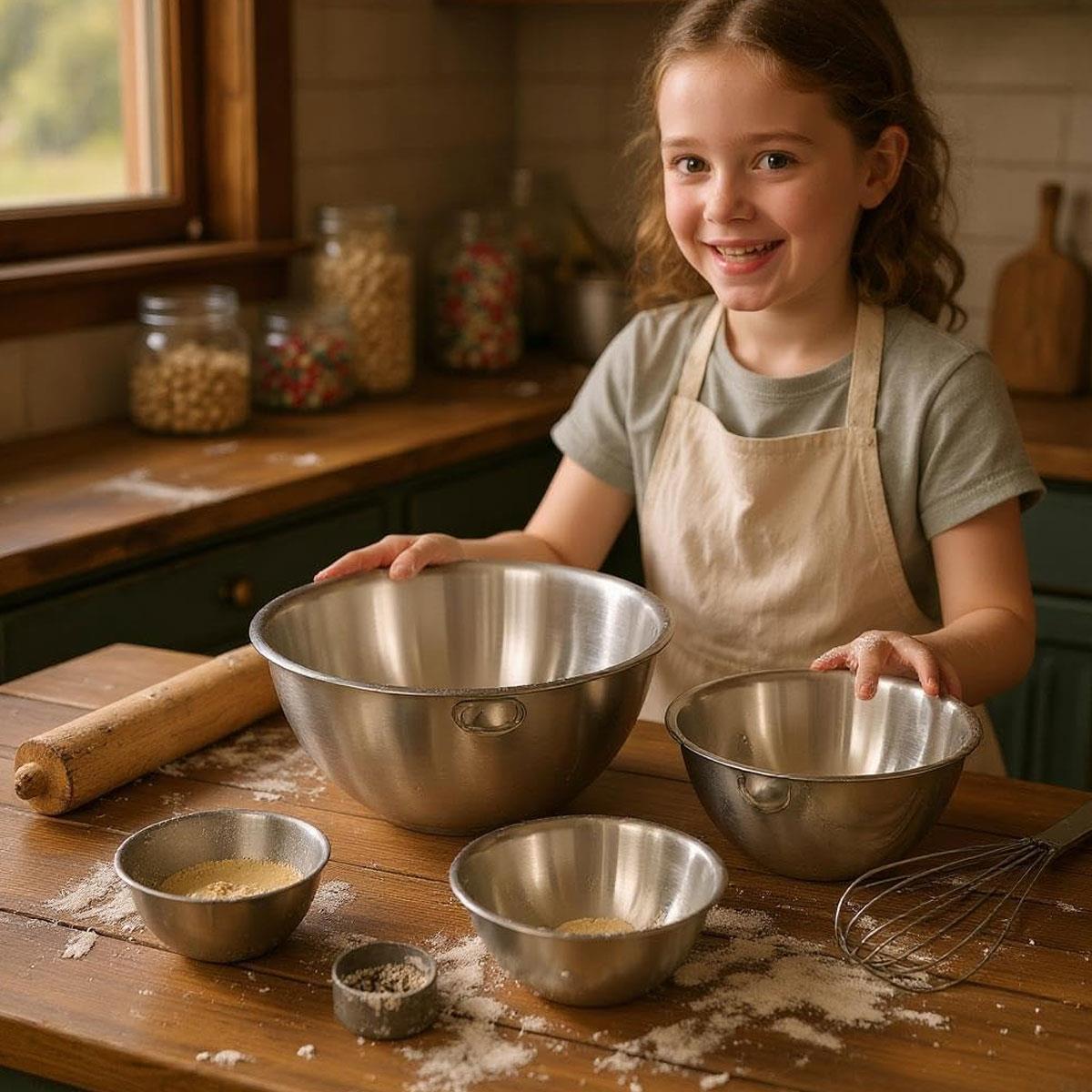 Dexam Stainless Steel Mixing Bowl 0.5 Litre Small Round Bowl for Baking Measuring & Food Preparation Silver - Image 2