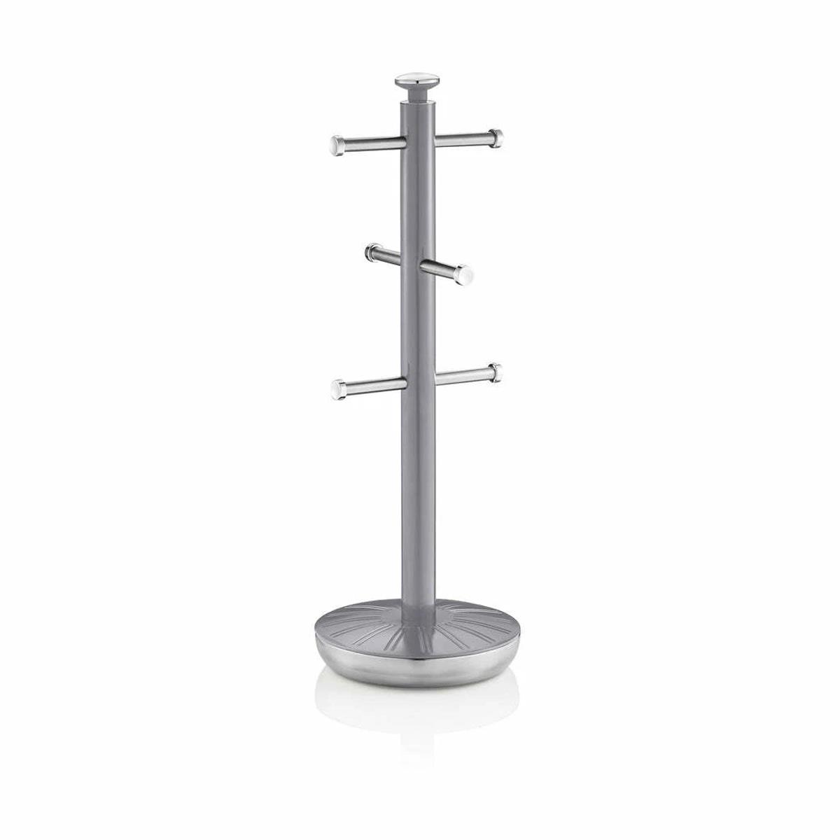 Swan Retro Towel Pole And Mug Tree Stainless Steel Chrome Finish Grey 6 Mug Holder Set - Image 2