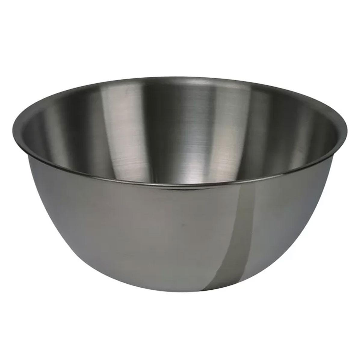 Dexam Stainless Steel Mixing Bowl 5 Litre 18/10 Round Bowl for Baking Cooking & Food Preparation Silver