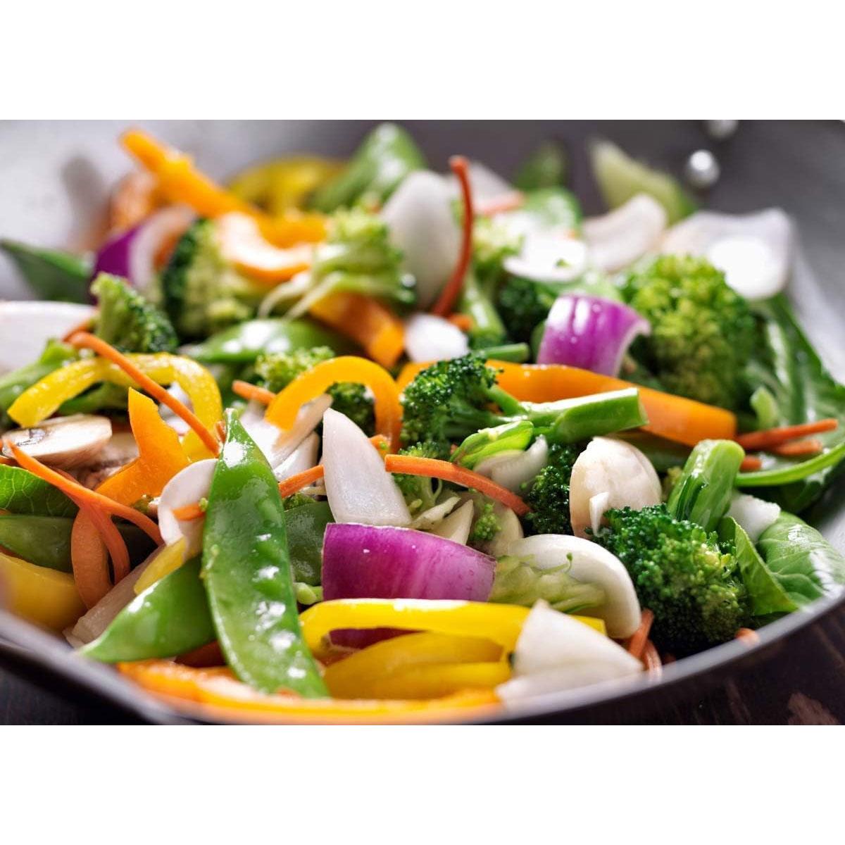 KitchenCraft World of Flavours Carbon Steel Wok 30cm Uncoated Induction Compatible Chinese Style Stir Fry Pan Grey 3.5L - Image 2