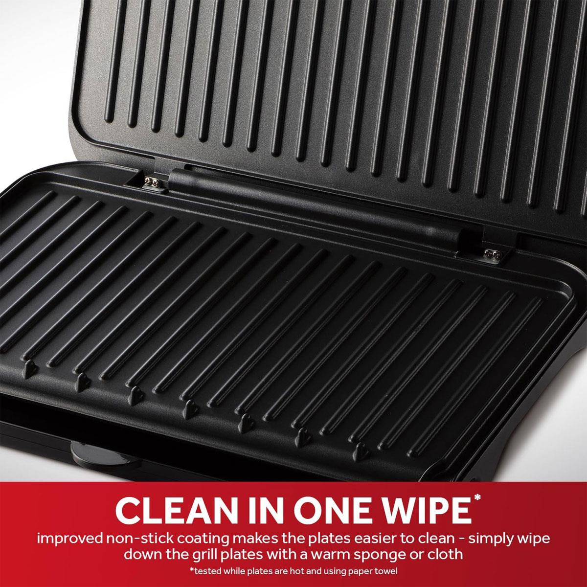 George Foreman Large Fit Electric Grill 2400W Black Non Stick Indoor BBQ Panini Toastie Maker with Drip Tray - Image 4