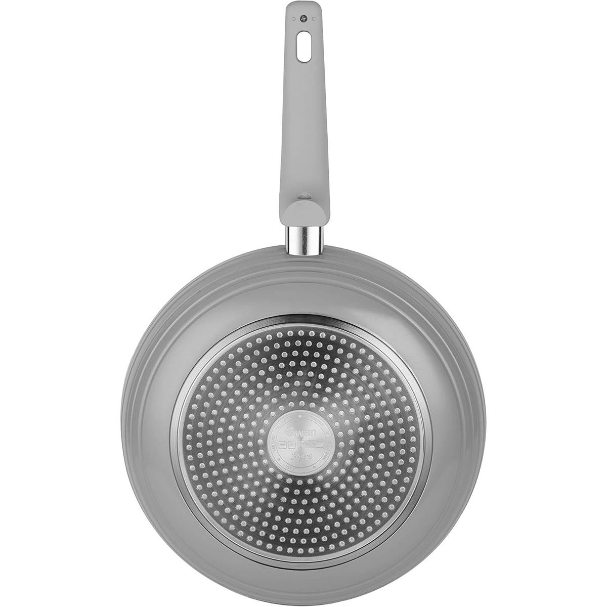 Swan Retro 5 Piece Pan Set Aluminium Ceramic Non Stick Induction Cookware Set Grey - Image 3