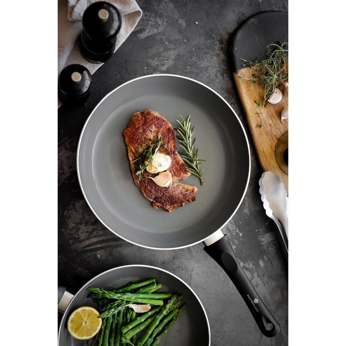 MasterClass Can-to-Pan Ceramic Non-Stick Frying Pan 28cm Grey Recycled Aluminium PFAS-Free Cookware - Image 2