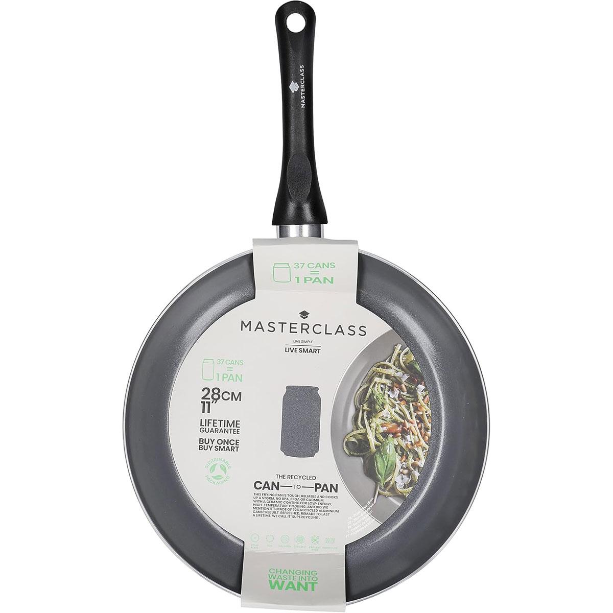 MasterClass Can-to-Pan Ceramic Non-Stick Frying Pan 28cm Grey Recycled Aluminium PFAS-Free Cookware - Image 4