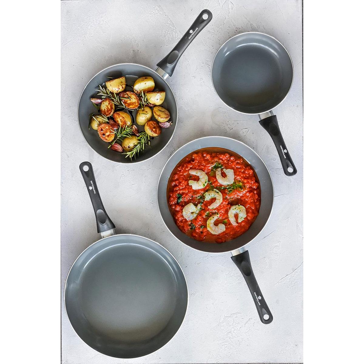 MasterClass Can-to-Pan Ceramic Non-Stick Frying Pan 28cm Grey Recycled Aluminium PFAS-Free Cookware - Image 5