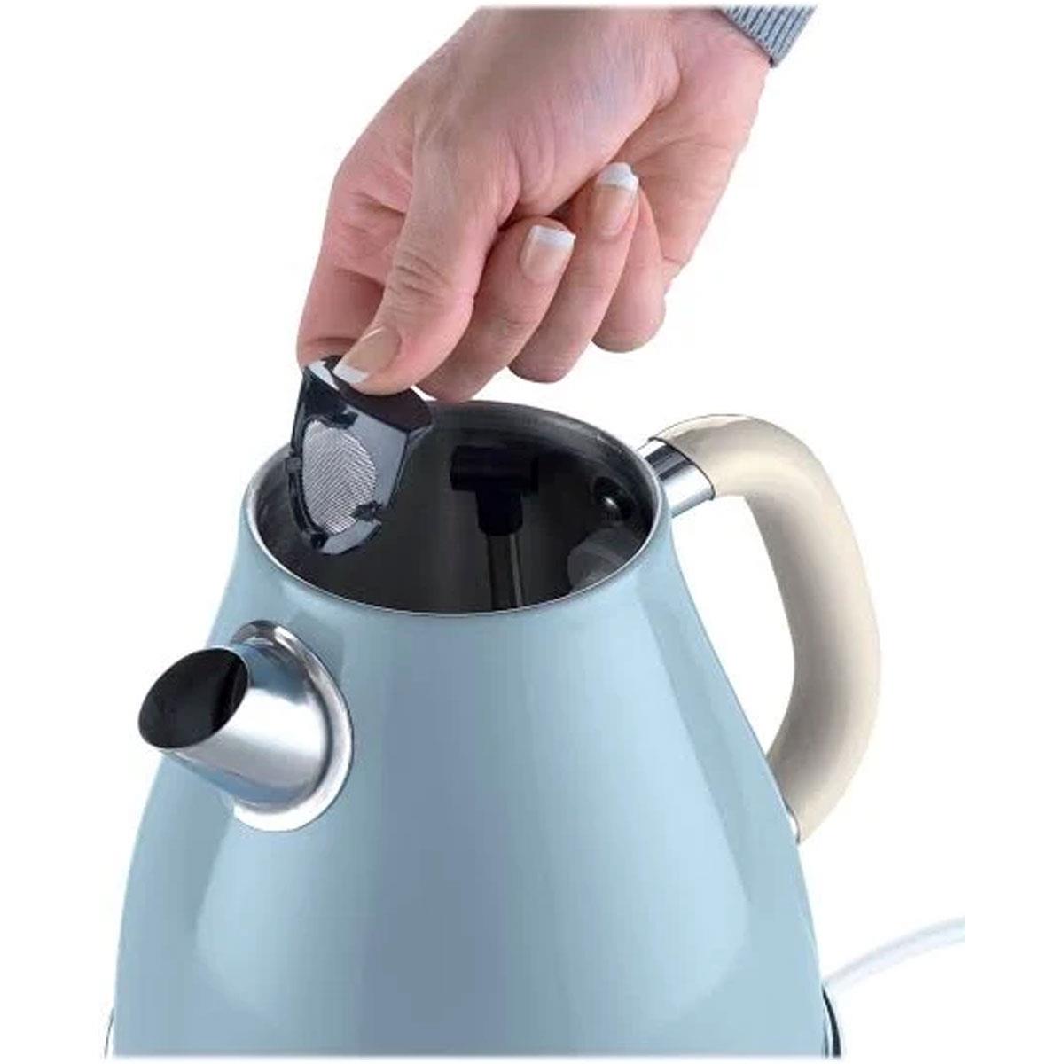 Ariete Vintage Cordless Kettle 2000W Stainless Steel 1.7L Blue with 360° Swivel Base - Image 5