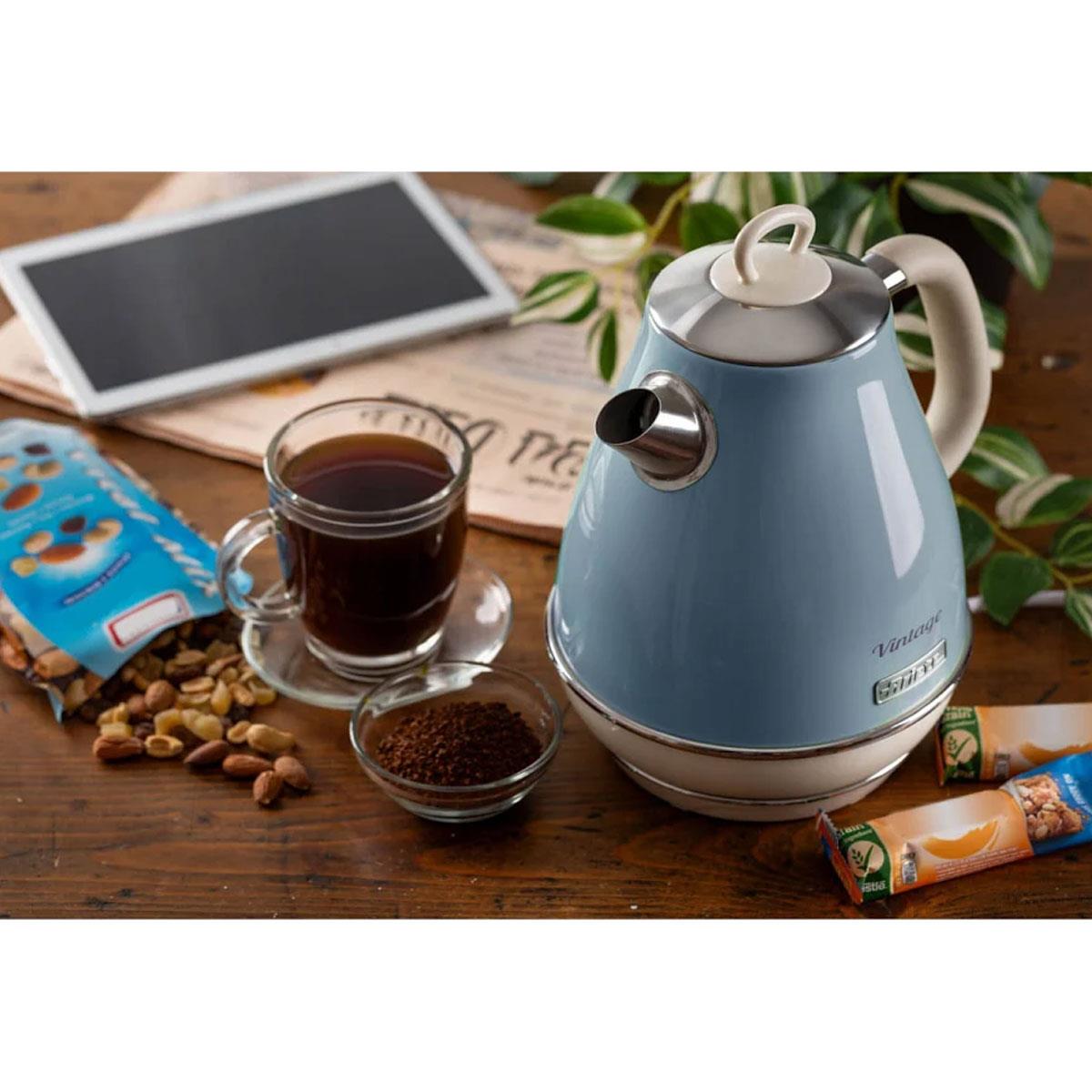 Ariete Vintage Cordless Kettle 2000W Stainless Steel 1.7L Blue with 360° Swivel Base - Image 6
